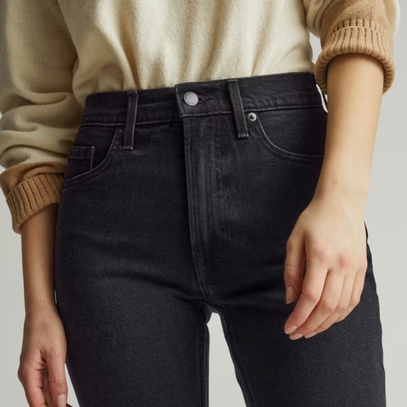 Everlane Women's Original Cheeky Jean Size 25 Black Straight Leg High Rise Crop - Picture 3 of 16